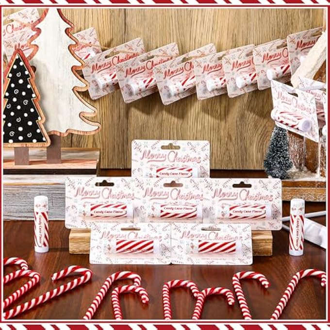 Sacubee 50 PACK CHRISTMAS LIP BALMS BULK PEPPERMINT CANDY FLAVOR LIP BALM WINTER HOLIDAY FLAVOR CHRISTMAS PARTY GIFTS STOCKING STUFFERS BULK FOR WOMEN EMPLOYEE STAFF COWORKERS - Image 2